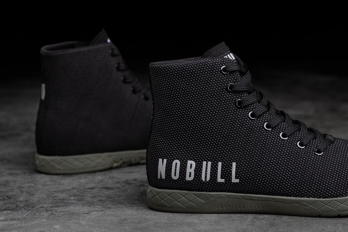 Nobull Superfabric High-Top Men's Trainers Black Dark Green | Australia (GL0821)